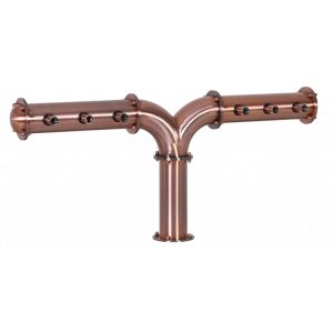 BDT-CY6T-ECS : Beverage dispense tower “Classic-Y” for 6pcs of beer taps / copper design / without the faucets / without medailons / with standard cooling