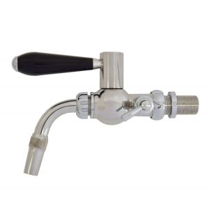 DTP-GL100CP : The “GLOBAL” ball beer dispensing tap with the foam compensator / stainless steel core / chrome design / black plastic handle
