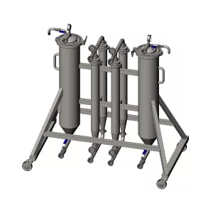 MFS-2B4C : Mechanic universal filtration / microfiltration station with 2 bag filters and 4 candle filters (up to 1200 L/h)