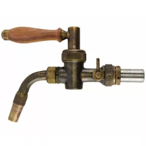 DTP-NO100BP : The “NOSTALGIA” ball beer dispensing tap with the foam compensator / stainless steel core / patinated brass