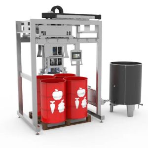 ABFU-2000 : Automatic bulk filling unit for vacuum plastic bags (200L bags in drums) – 10x200L bags per hour