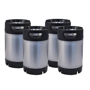 FKRV-09X4 : Set 4pcs of the Fermentation stainless steel keg (cuvette) with pressure relief valve 9.5 liters / 9 bar