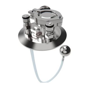 UTK-PKC : TriClamp hole plug stainless steel with pressurizing kit for kegmenters – with TriClamp 1.5″ port (KL23573)