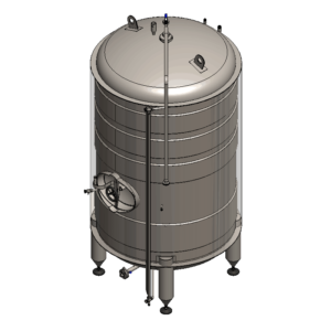 BBTVI-1200C Cylindrical pressure tank for storage and final conditioning of carbonated beverage before bottling, vertical, insulated, 1200/1400L, 3.0bar