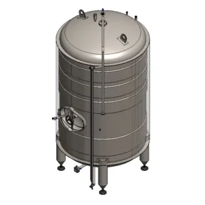MBTVI-500C : Cylindrical pressure tank for the secondary fermentation of beer or cider (maturation, carbonization), vertical, insulated, 500/563L, 0.5/1.5/3.0bar