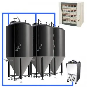 CSFSCC2-2xCCT500C Complete set for the fermentation of beer with 2x CCT-500C, central control cabinet