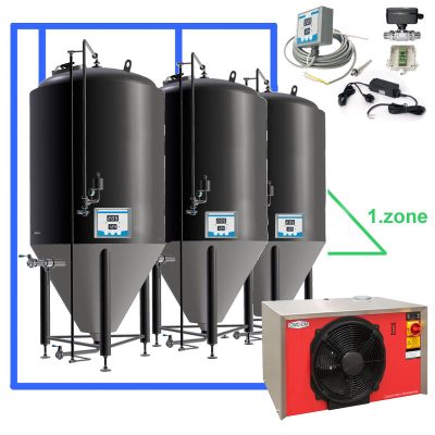 OT1Z : Complete fermentation sets with controller on each tank, tanks with one cooling zone