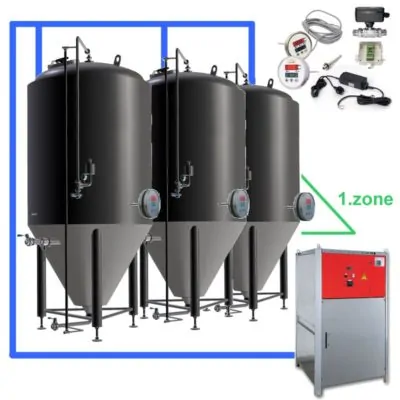 CFSOT1-6xCCT8000C Complete set for the fermentation of beer with 6x CCT-8000C, on-tank control