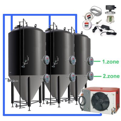 OT2Z OT1Z : Complete fermentation sets with controller on each tank, tanks with two cooling zones