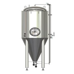 CCTM-1000B1  Modular cylindrically-conical fermentation tank, 3.0 bar, 1000/1276 L