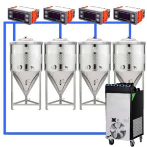 CFSCT1-4xCCT100SNP-AK : Complete fermentation set with 4xCCT-SNP 120 liters – assembly kit