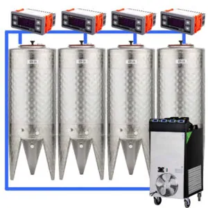 CFSCT1-4xCFT100SNP-AK : Complete fermentation set with 4xCFT-SNP 120 liters – assembly kit