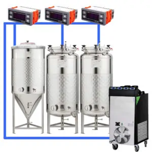 CFSCT1-1xCCT100SNP-2xFMT100SLP : Complete fermentation set with 1xCCT-SNP 120 liters and 2xFMT-SLP 120 liters