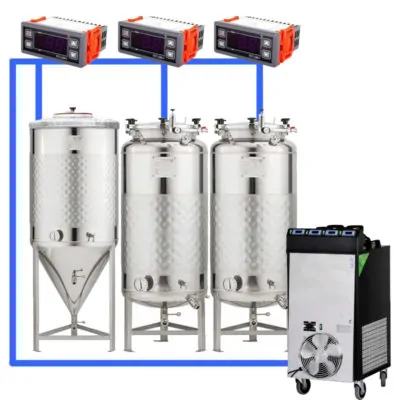CFSCT1-1xCCT500SNP-2xFMT500SLP : Complete fermentation set with 1xCCT-SNP 625 liters and 2xFMT-SLP 625 liters