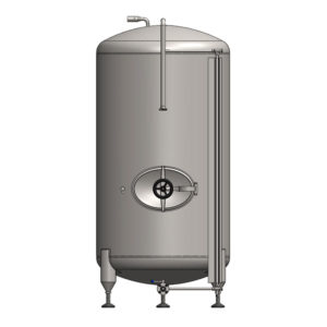 BBTVN-750C Cylindrical pressure tank for storage and final conditioning of carbonated beverage before bottling, vertical, non-insulated, 750/869L, 3.0bar