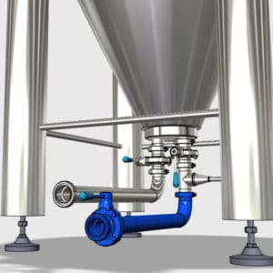 MTS-DO1-DN40TDV Bottom filling-draining pipe DN40TC/DN40TD with valve