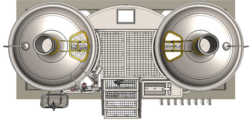 Modulo Classic 1000 brewhouse - top view on the wort brew machine