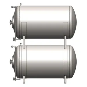BBTHI-300C : Cylindrical pressure tank for storage and final conditioning of carbonated beverage before bottling, horizontal, insulated, 300/332 liters, 0.5/1.5/3.0bar