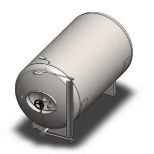 BBTHN-250C : Cylindrical pressure tank for storage and final conditioning of carbonated beverage before bottling, horizontal, non-insulated, 250/290L, 0.5/1.5/3.0bar