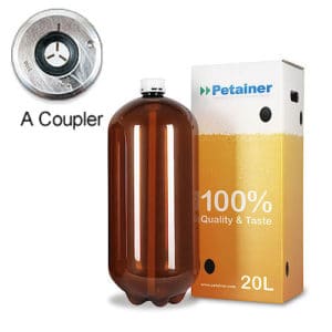 80xPETA-20CLAB 80pcs Petainer Keg 20 liters classic A-coupler with white box