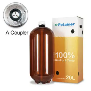 80xPETA-20CLAB : 80pcs Petainer Keg 20 liters classic A-coupler with white box