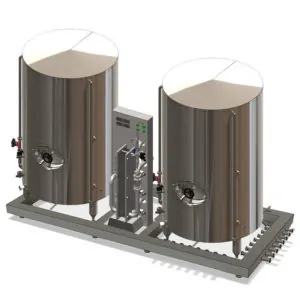 Compact wort cooling and aeration units